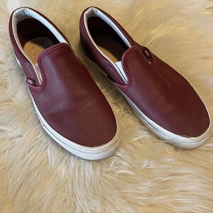 Vans Red Slip-On Sneakers Classic Style